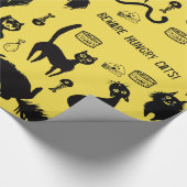 Papier Cadeau Méfiez-vous des chats affamés ! (Coin)
