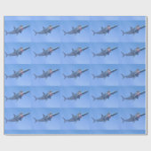 Papier Cadeau Megalodon mangeant une baleine (Plat)
