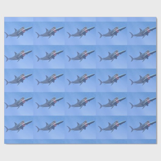 Papier Cadeau Megalodon mangeant une baleine (Plat)