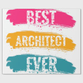 Papier Cadeau Meilleur architecte jamais (Plat)