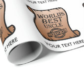 Papier Cadeau Meilleur Certificat Certifié d'Oncle du Monde Drôl (Coin rond)