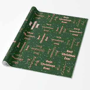 Papier Cadeau Meilleur Noël toujours vert