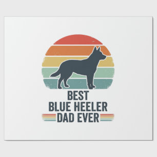 Papier Cadeau Meilleur Papa Blue Heeler Vintage T-Shirt pour Chi