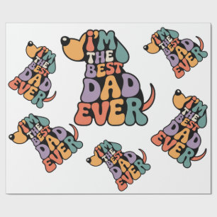 Papier Cadeau Meilleur Papa Chien Graphique