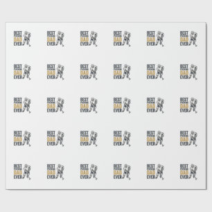 Papier Cadeau Meilleur Papa de Hockey de Tous les Temps Concepti