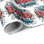 Papier Cadeau Meilleur Papa Ever (Coin rond)