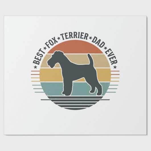 Papier Cadeau Meilleur Papa Fox Terrier Ever Chemise Vintage Chi (Plat)