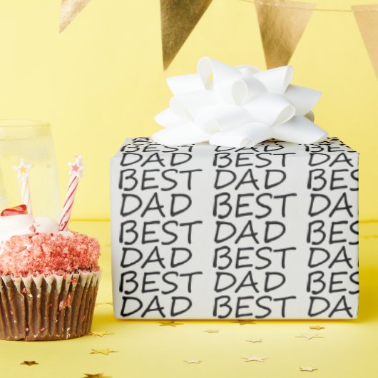 Papier Cadeau Meilleur papa gris clair noir moderne cadeau Fête (Fête d'anniversaire)