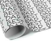 Papier Cadeau Meilleur papa gris clair noir moderne cadeau Fête (Coin rond)