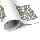 Papier Cadeau Meilleur Papa Jamais Camo Design de Gravure Vintag (Coin rond)