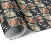 Papier Cadeau Meilleur papa Jamais Conception de photos famille  (Coin rond)