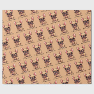 Papier Cadeau Meilleur Papa Toutou Frenchie Bouledogue Français