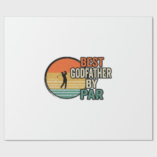 Papier Cadeau Meilleur Parrain par Par Vintage Golf Vector Desig
