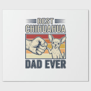 Papier Cadeau Meilleur père Chihuahua de tous les temps Design d