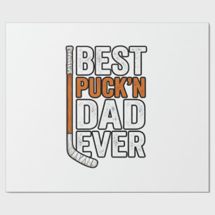 Papier Cadeau Meilleur Père de Hockey Puck'n Papa Conception Vec