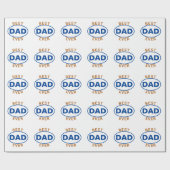 Papier Cadeau Meilleure Fête des pères papa Ever Blue Gold (Plat)