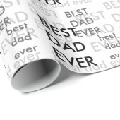 Papier Cadeau Meilleure Fête des pères papa jamais (Coin rond)