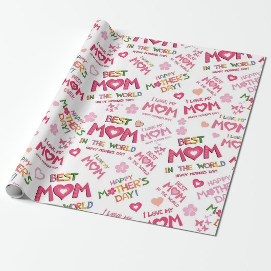 Papier Cadeau Meilleure Maman (Déroulé)