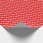 Papier Cadeau Meilleure maman blanche sur papier d'enveloppement (Coin)