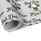 Papier Cadeau Meilleure maman de chien jamais (Coin rond)