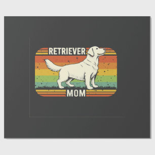 Papier Cadeau Meilleure maman Golden Retriever vintage Chienne m