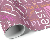 Papier Cadeau Meilleure Maman Mot Cloud ID262 (Coin rond)