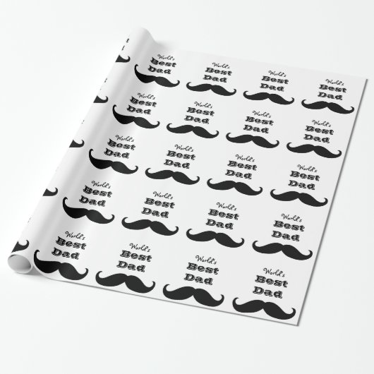 Papier Cadeau Meilleure moustache papa du monde (Déroulé)