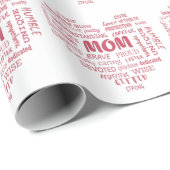 Papier Cadeau Meilleures qualités de mère et caractéristiques de (Coin rond)