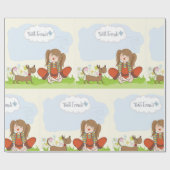 Papier Cadeau Meilleurs amis Fille Et Chien (Plat)