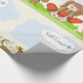 Papier Cadeau Meilleurs amis Fille Et Chien