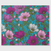 Papier Cadeau Mélange cosmos bleu (Plat)