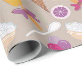 Papier Cadeau Mélange De Motif De Crème De Glace (Coin rond)