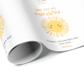 Papier Cadeau Mélange jaune soleil illustration valentines jour (Coin rond)