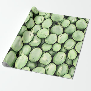 Papier Cadeau Mélange Motif de pilules de pois vert