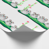 Papier Cadeau Mélange souris de dessin sur l'herbe avec fleurs