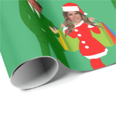 Papier Cadeau melania père Noël trump (Coin rond)