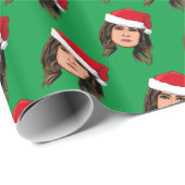 Papier Cadeau MELANIA TRUMP Papier d'enveloppement de Noël (Coin rond)