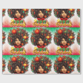 Papier Cadeau Melanin Christmas Black Queen Melanin Femme Noël (Plat)