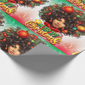 Papier Cadeau Melanin Christmas Black Queen Melanin Femme Noël (Coin)