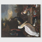 Papier Cadeau Melchior d'Hondécoeter La Plume Flottante (Plat)