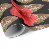 Papier Cadeau Mele Kalikimaka - Joyeux Hibiscus de Noël Hawaii (Coin rond)