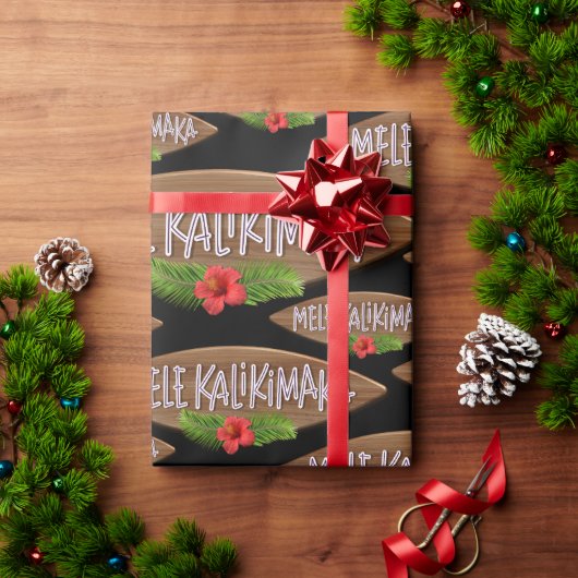 Papier Cadeau Mele Kalikimaka - Joyeux Surf de Noël Hawaii (Cadeau de vacances)