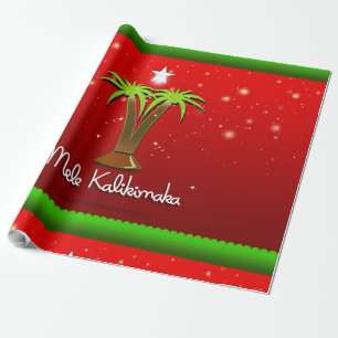 Papier Cadeau Mele Kalikimaka Palm Tree pour Noël