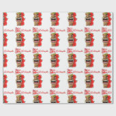 Papier Cadeau Mele Kalikimaka Père Noël Tiki (Plat)