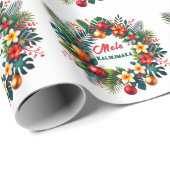Papier Cadeau Mele Kalikimaka -Tropical Xmas (Coin rond)