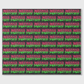 Papier Cadeau Melissa prénom nom graffiti rouge vert (Plat)