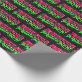 Papier Cadeau Melissa prénom nom graffiti rouge vert (Coin)