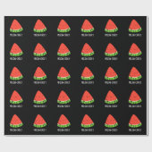 Papier Cadeau Melon-choly Funny Sad Watermelon Pun Dark BG (Plat)