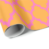 Papier Cadeau Melon Orange Rose Chaud Marocain #4 (Coin rond)
