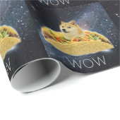 Papier Cadeau meme de taco de l'espace de doge (Coin rond)